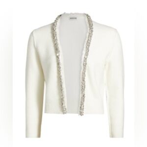 Brand new never worn elegant cream boucle Sweater with Silver Accents